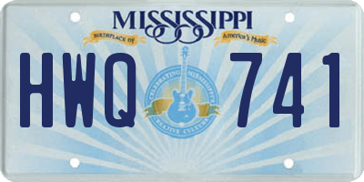 MS license plate HWQ741