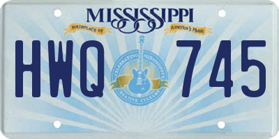 MS license plate HWQ745