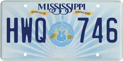 MS license plate HWQ746