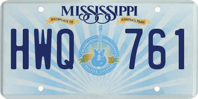 MS license plate HWQ761