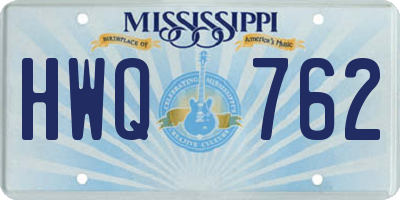 MS license plate HWQ762