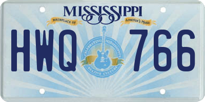 MS license plate HWQ766