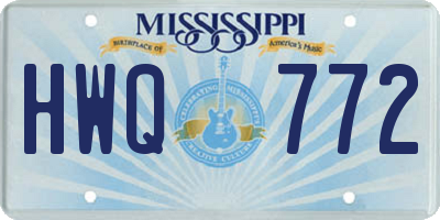 MS license plate HWQ772