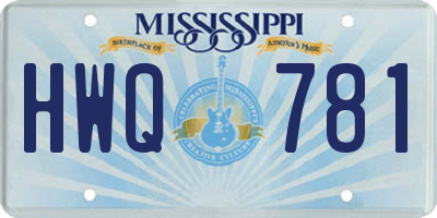 MS license plate HWQ781