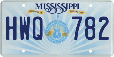 MS license plate HWQ782