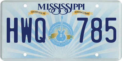 MS license plate HWQ785