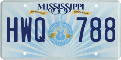 MS license plate HWQ788