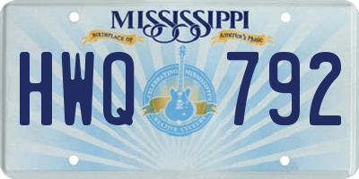 MS license plate HWQ792