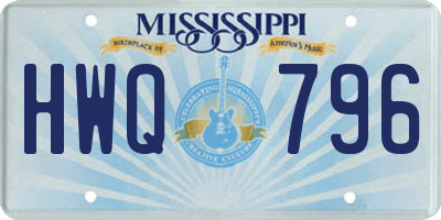 MS license plate HWQ796