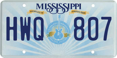 MS license plate HWQ807