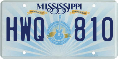MS license plate HWQ810