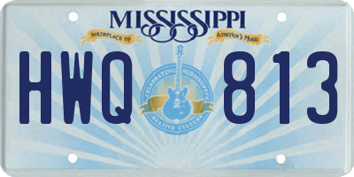 MS license plate HWQ813