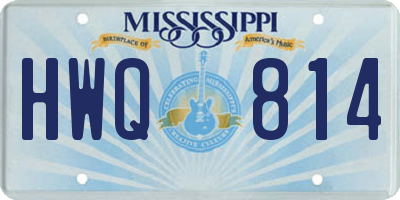 MS license plate HWQ814
