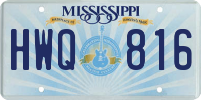 MS license plate HWQ816