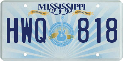 MS license plate HWQ818