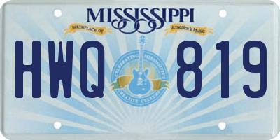 MS license plate HWQ819