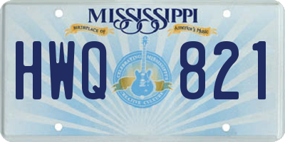 MS license plate HWQ821