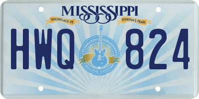 MS license plate HWQ824