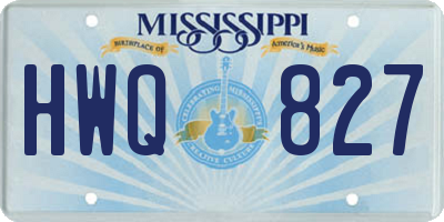 MS license plate HWQ827