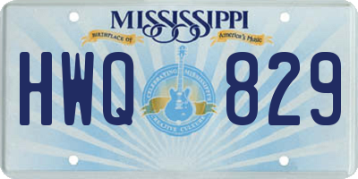 MS license plate HWQ829