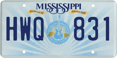 MS license plate HWQ831