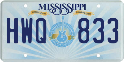 MS license plate HWQ833