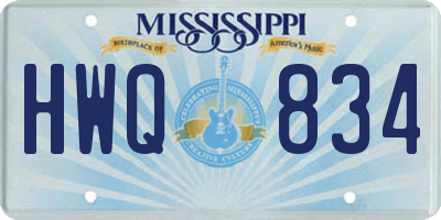 MS license plate HWQ834