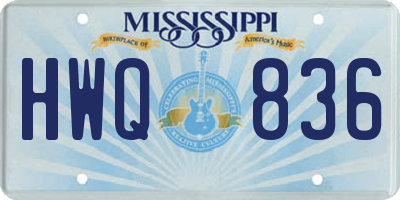 MS license plate HWQ836