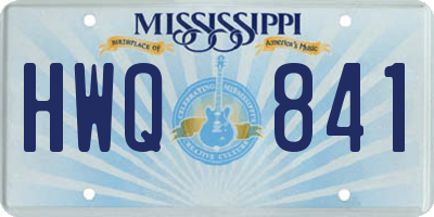 MS license plate HWQ841