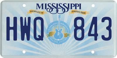 MS license plate HWQ843