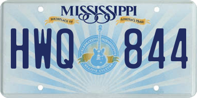 MS license plate HWQ844