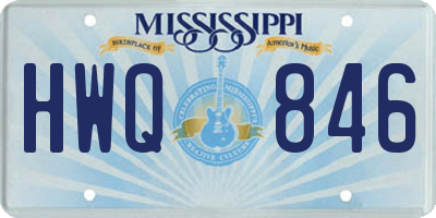 MS license plate HWQ846