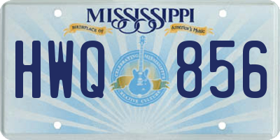 MS license plate HWQ856