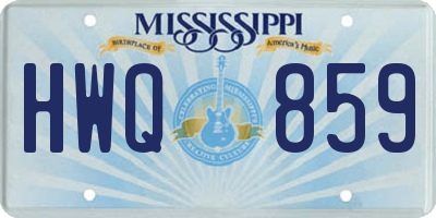 MS license plate HWQ859