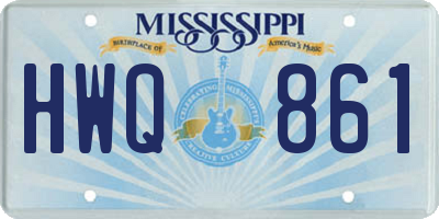 MS license plate HWQ861