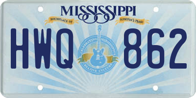 MS license plate HWQ862