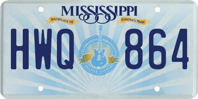 MS license plate HWQ864