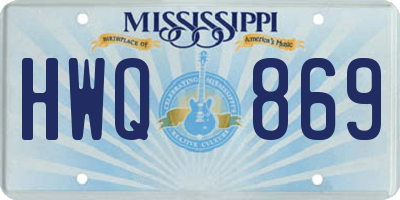 MS license plate HWQ869
