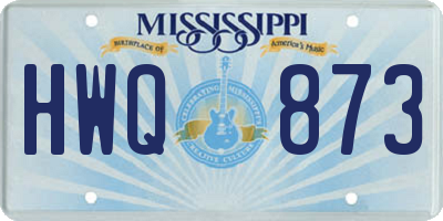 MS license plate HWQ873