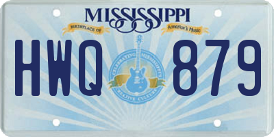 MS license plate HWQ879