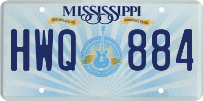 MS license plate HWQ884