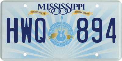 MS license plate HWQ894