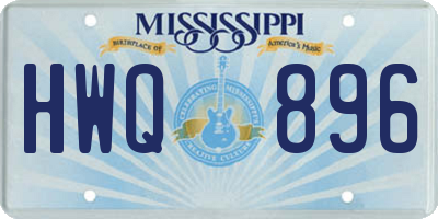 MS license plate HWQ896