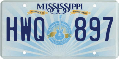 MS license plate HWQ897