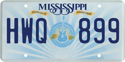 MS license plate HWQ899