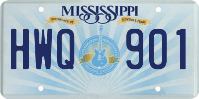 MS license plate HWQ901