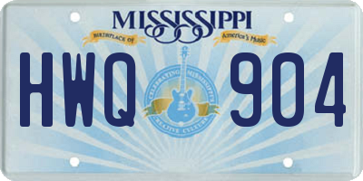 MS license plate HWQ904