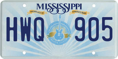 MS license plate HWQ905