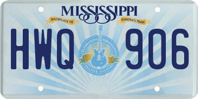 MS license plate HWQ906