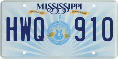 MS license plate HWQ910